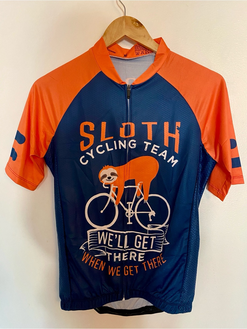 Sloth Cycling Team Men's Navy and Orange Jersey